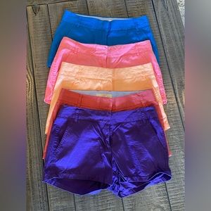 J. Crew “Colored”  Lot of 5 Shorts size 2 EUC